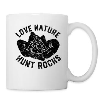 Drôle de géologue à la chasse aux pierres - Mug blanc - blanc - Droite