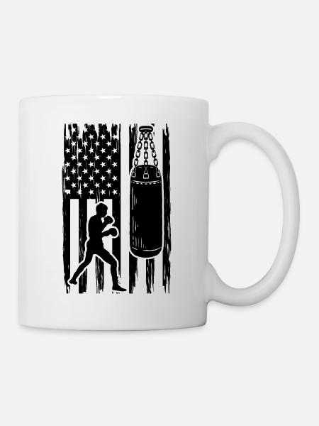Boxing American Flag - Martial Arts Boxing Fighter - Tasse - Weiß
