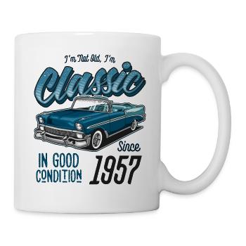 Je ne suis pas vieux Je suis une voiture classique Vintage Né en 1957 - Mug blanc - blanc - Droite