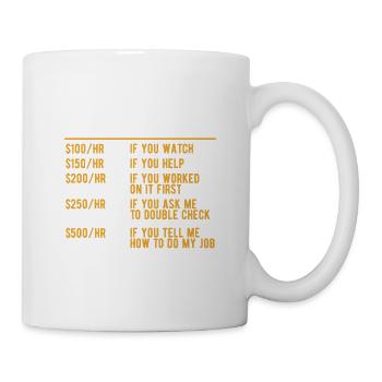 Funny Accountant Hourly Rate Accounting CPA Humor - Mug - white - Right
