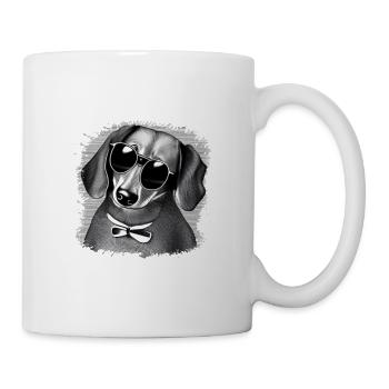 Chiens teckels avec lunettes de soleil motif cool 6 - Mug blanc - blanc - Droite
