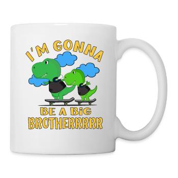 I'm Gonna Be A Big Brother Dinosaurs Baby Reveal - Tasse - Weiß - Rechts