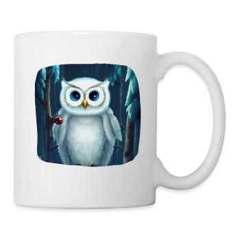 Christmas motif snowy owl - Mug - white - Right