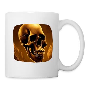 Totenkopf Biker - Tasse - Weiß - Rechts