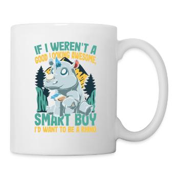 Nashorn malt sich Horn an - Tasse - Weiß - Rechts