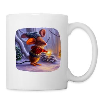 Christmas motif mouse - Mug - white - Right