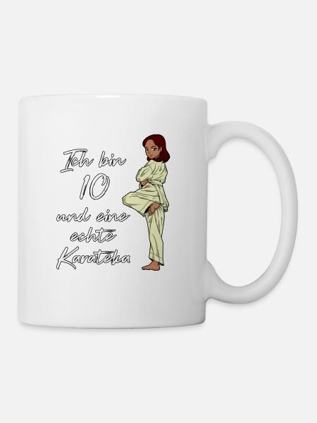 Ich bin 10 - Mädchen Karate - Tasse - Weiß