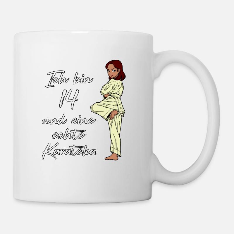 Ich bin 14 - Mädchen Karate - Tasse - Weiß