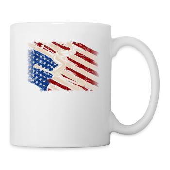 American Flag Ski 4 juillet Skiers Funny - Mug blanc - blanc - Droite
