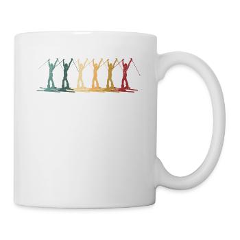 Rétro Skieur Silhouette Vintage Ski Amour - Mug blanc - blanc - Droite