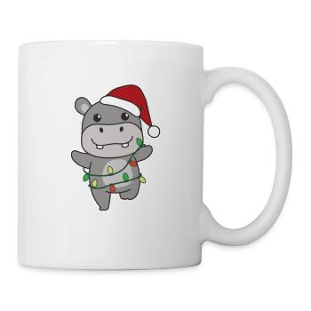 Hippo Christmas Winter Animals Hippos - Mug - white - Right