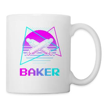 Retro Vintage Classic Baker Baking - Tasse - Weiß - Rechts