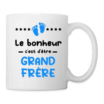 Annonce grossesse bonheur grand frère - Mug blanc - blanc - Droite