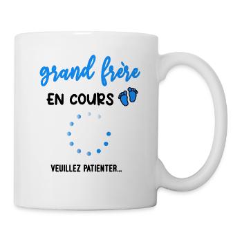 grand frère en cours Annonce grossesse - Mug blanc - blanc - Droite