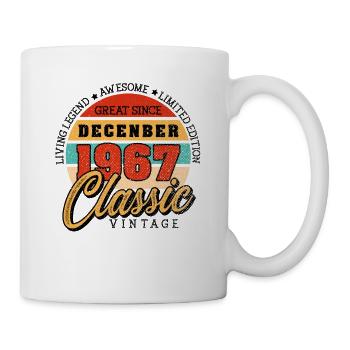 Retro 55 Jahre Dezember 1967 Geburtstag Vintage - Tasse - Weiß - Rechts