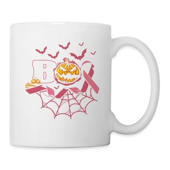 Boo Spooky Halloween Pumpkin Bats Pink - Mug - white - Right