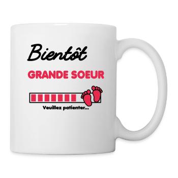 Bientôt grande soeur Annonce grossesse - Mug blanc - blanc - Droite