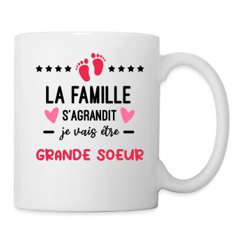 Annonce grossesse famille s'agrandit - Mug blanc - blanc - Droite