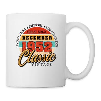 Retro 70 Years December 1952 Birthday Vintage - Mug - white - Right