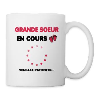 grande soeur en cours cadeau naissance - Mug blanc - blanc - Droite