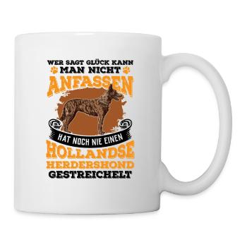 Hollandse Herdershond Glück anfassen - Tasse - Weiß - Rechts