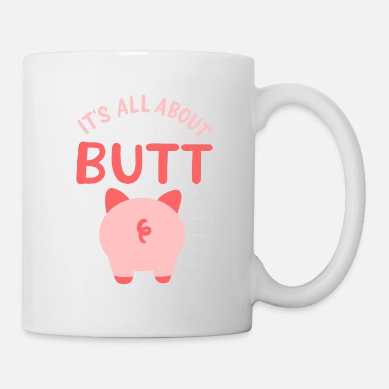 Pig farmer pig shows this butt - Mug - white