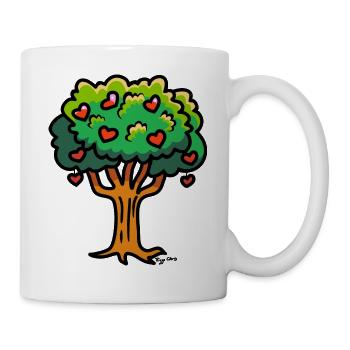 arbre coeurs couleurs - Mug blanc - blanc - Droite