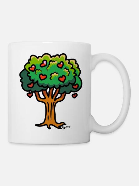 Baumherzen Farben - Tasse - Weiß
