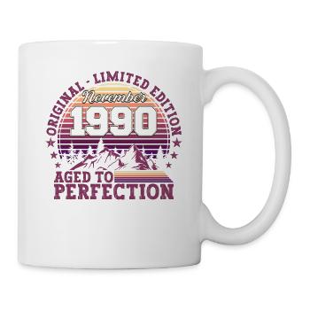 Born 1990 Birthday Gift November - Mug - white - Right