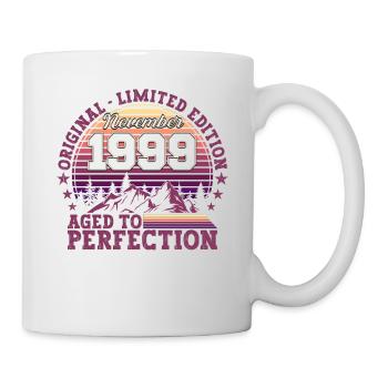 Jahrgang 1999 Geburtstag Geschenk November - Tasse - Weiß - Rechts