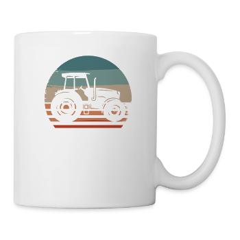 Retro Vintage Classic Farmer Farming - Tasse - Weiß - Rechts
