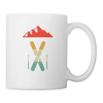 Fun ski mountain lover skiing winter sports - Mug - white - Right