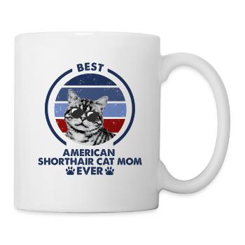 Maman chat - American Shorthair Katze - Mug blanc - blanc - Droite