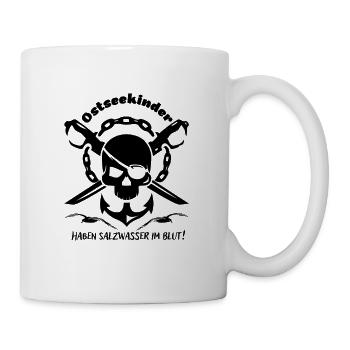 Ostseekinder haben Salzwasser im Blut-Skull-Anker - Tasse - Weiß - Rechts