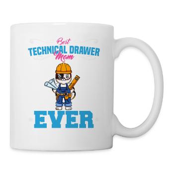 Best Technical Drawer Mom Ever Funny Archtect Gift - Tasse - Weiß - Rechts