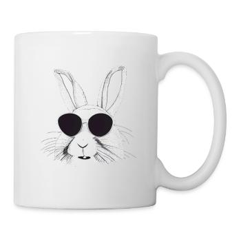 Rabbit Pet Pet Cool Sunglasses Design - Mug - white - Right