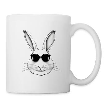 Rabbit Pet Pet Cool Sunglasses Design - Mug - white - Right