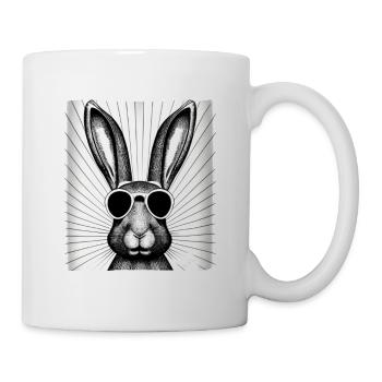 Rabbit Pet Pet Cool Sunglasses Design - Mug - white - Right