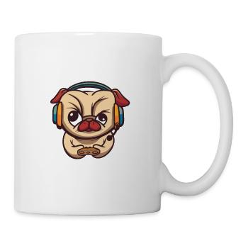 Suche Gegner Keine Opfer Mops Hund zockt - Tasse - Weiß - Rechts
