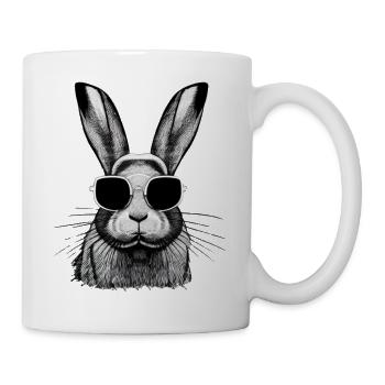 Rabbit Pet Pet Cool Sunglasses Design - Mug - white - Right