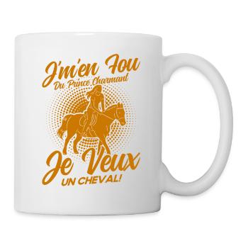 Pferde Reiter Reiten Geschenk - Tasse - Weiß - Rechts