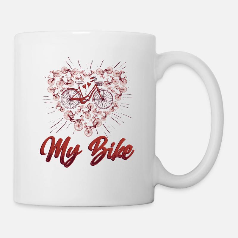 J’aime mon vélo, les amateurs de vélo - Mug blanc - blanc