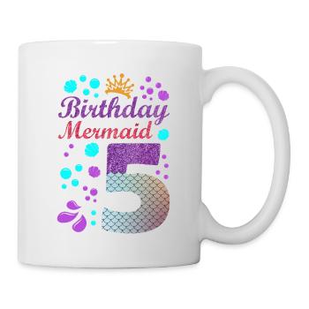 Birthday Mermaid 5 Shell Summer Vibe 5 - Mug - white - Right