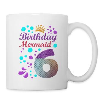 Birthday Mermaid 6 Shell Summer Vibe 6 - Mug - white - Right