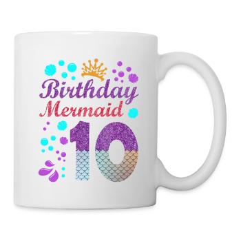 Birthday Mermaid 10 Shell Summer Vibe 10 - Mug - white - Right