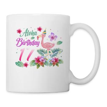 Aloha Birthday 17 Flamingo Bird 17th Birthday - Mug - white - Right