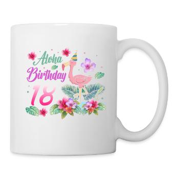 Aloha Birthday 18 Flamingo Bird 18th Birthday - Mug - white - Right