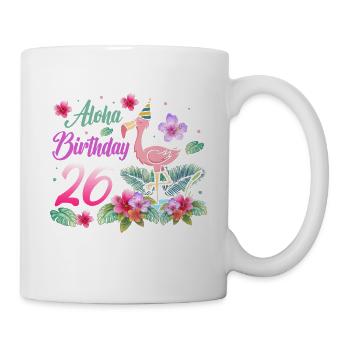 Aloha Birthday 26 Flamingo Bird 26th Birthday - Mug - white - Right