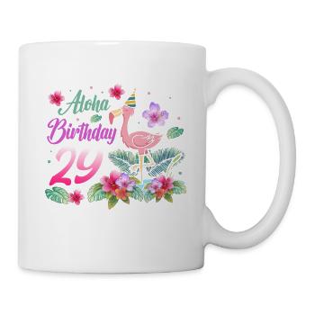 Aloha Birthday 29 Flamingo Bird 29th Birthday - Mug - white - Right
