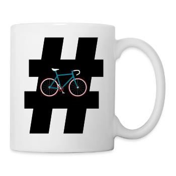 Hashtag Fahrrad Radsport Radfahrer Retro - Tasse - Weiß - Rechts
